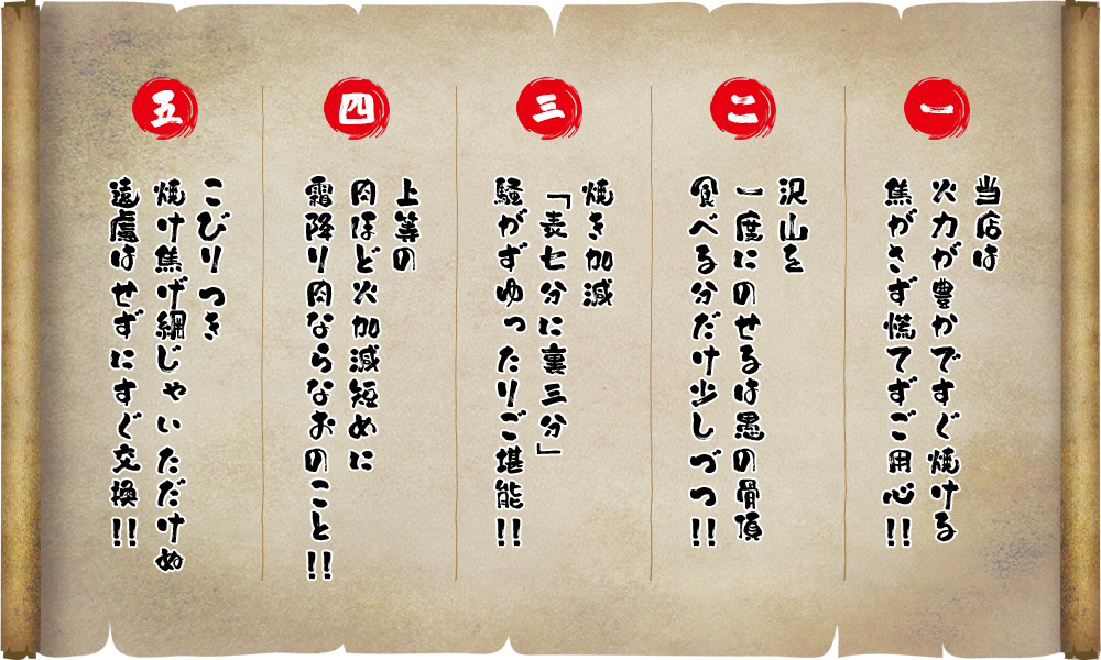 当店は火力が豊かですぐ焼ける。