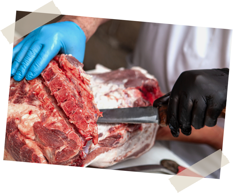 下処理からカットまですべて店舗で処理